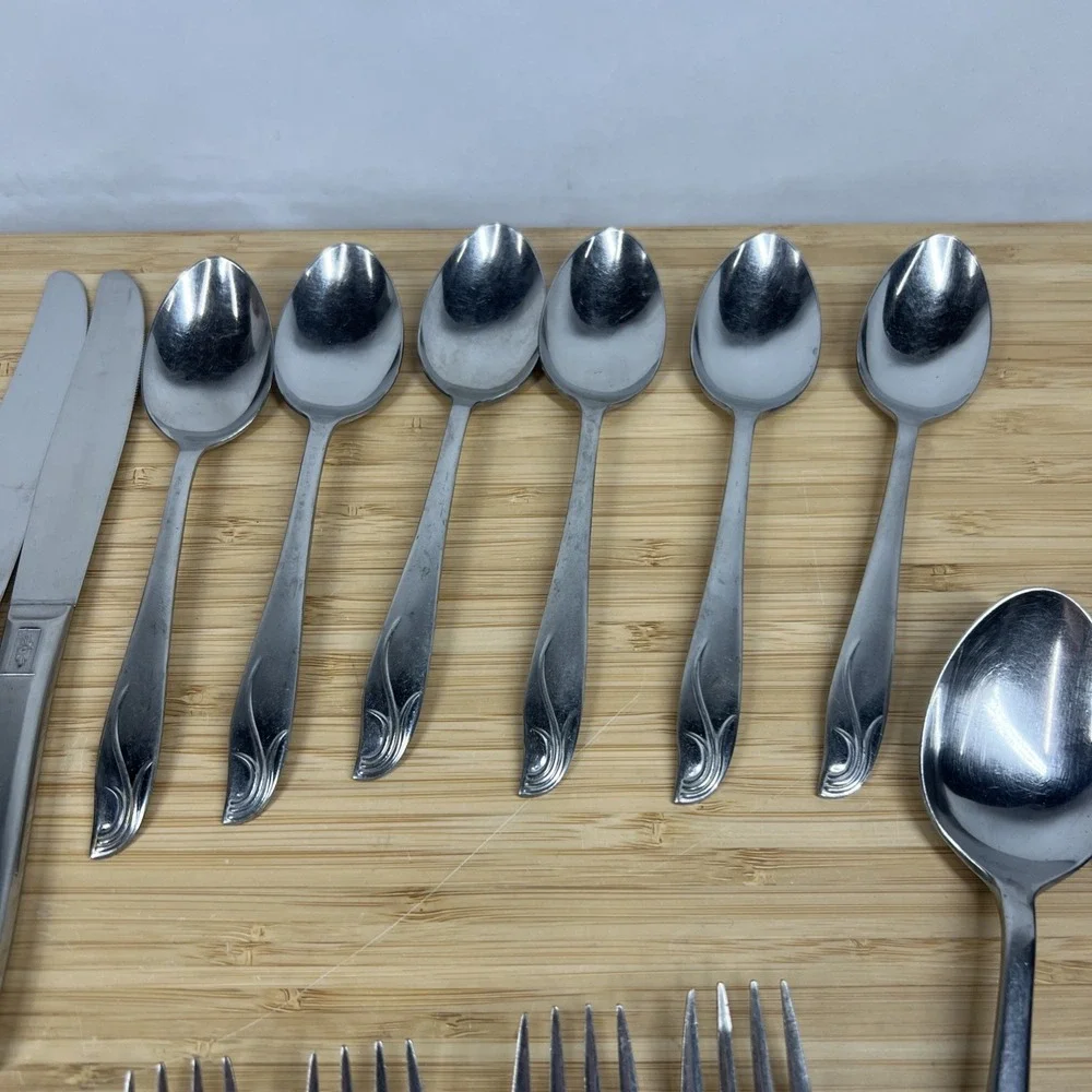 22-piece flatware lot in the Finale pattern by‎ Japan N.S. Co. Stainless Steel